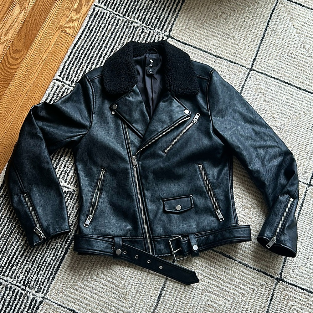 H&M Pile Collared Biker Jacket